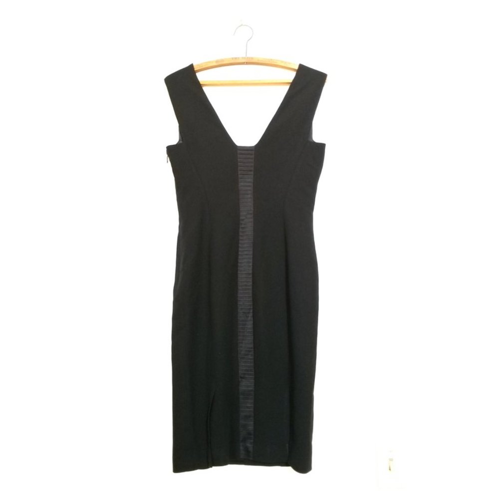 VERSACE | Wool Silk Sheath Midi Dress Black Small - Picture 7 of 12